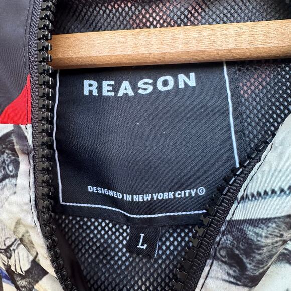 Reason Brand “Cash Only” Windbreaker Jacket - Size L - Picture 2 of 7